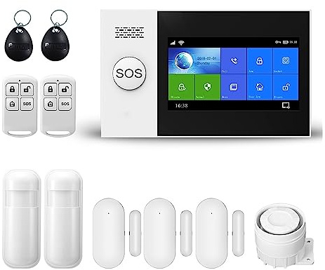 House Alarms Security System Wireless Home WIFI GSM Security With Motion Detector Sensor Burglar Alarm System APP Control(C.)