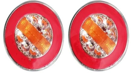 IMAWUHM Feu Recul Arrière 10 Pièces 12V 24V LED Feux Arrière Remorque Camion Lampe Poche Séquentielle Tracteur Feu En Cours D'exécution Tourner Frein Camping-car