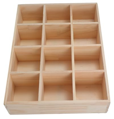 Toyvian Mensola Espositiva Rustica da Parete 12 Scomparti in Legno | -ring di Montaggio, Installazione Verticale o Orizzontale, Studio e Cucina, Accessori e Home Décor