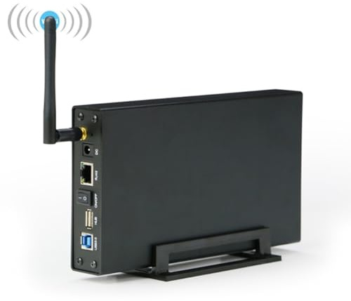 Tuminfar Boîtier Portable pour Disque Dur SSD 3,5 Pouces USB 3.0 RJ45 Ethernet NAS Serveur de Streaming Réseau Stockage pour Boîtier Prise UE