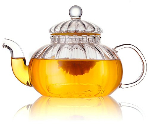 TAMUME 600ml Calabaza Cristal Tetera Vidrio con Infusor y Tapa