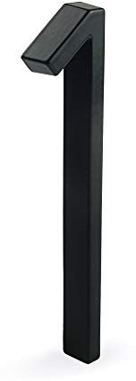 HASWARE Schwebendes Hausnummernschild: 5 Zoll (12cm) modernes Türschild – auffällig für Straßennummern (1, Schwarz)