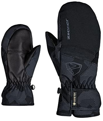 Ziener Kinder Levin GTX Mitten Junior Ski-fäustling/Wintersport | Wasserdicht, Atmungsaktiv, Black.Gray Ink camo, 7