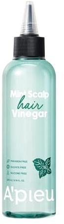A’PIEU Mint Hair Vinegar Rinse for Cooling & Clarifying Scalp Care, Detox & Refreshing Treatment, Dandruff & Buildup Removal, Fresh Mint Scent, pH Balancing, Korean Haircare, 6.76 fl oz