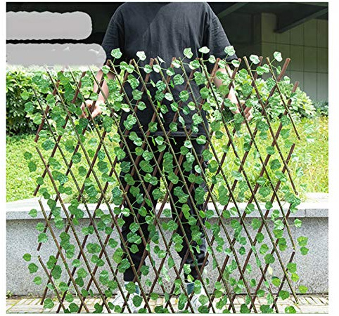 YOGANHJAT Celosía seto con Hojas, Barrera Plegable de Mimbre para el jardín, Extensible Hiedra Artificial Plantas Colgantes Valla Protección de Privacidad Jardín,I