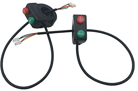 VOANZO Interruptor 2 en 1 para manillar de motocicleta, interruptor de faros, interruptor de botón de bocina para motocicleta, quad, moto de cross, ATV, scooter