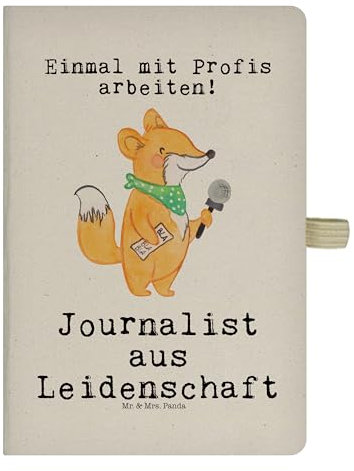 Mr. & Mrs. Panda DIN A5 Baumwoll Notizbuch Journalist Leidenschaft - Geschenk, Kollegin, Adressbuch, Schreibbuch, Notizblock, Rente, Schreibheft,