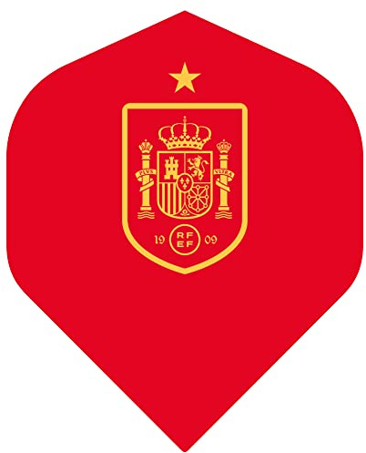 Darts Corner RFEF Espana International Football Team Dart-Flights, offizielles Lizenzprodukt Spanien, Standard Nr. 2, 100 Mikron Flight F1, Rot, 1 Set mit 3 Flights (F4011)