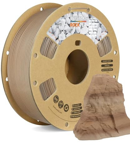 OVERTURE Rock PLA Filament 1.75mm, Marble PLA Aufgerüstet 1kg Spule (2.2lbs), Marmor PLA Maßgenauigkeit +/- 0.02 mm(Sedimentary Rock)