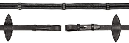 BRIDLERY Zügel Ultra-Soft Beschläge Silber, Nähte Rundgenäht, Farbe Schwarz, Größe Warmblut/Vollblut