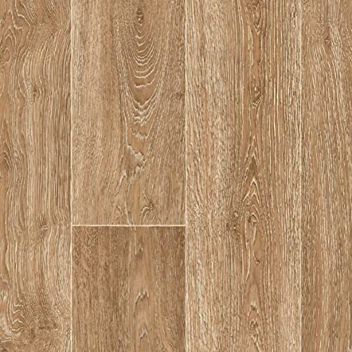 Vinylboden Meterware in Holzoptik | PVC Boden Eiche Natur ideal für Wohnzimmer und Küche | Vinyl Rollenware in 3 Breite (3 m x 19 m)