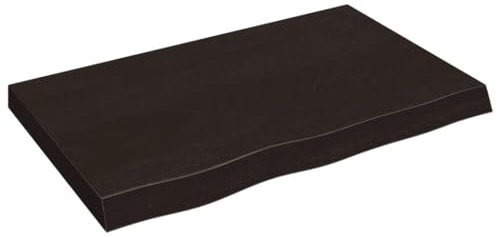 Dessus de table marron foncé bois chêne massif traité