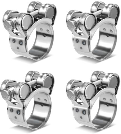 Fomiata 4Pcs 201 Stainless Steel T-Bolt Hose Clamps,Clamp Range 26-28mm ， Band Width 18mm (26-28mm 4pcs)