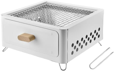 Barbecue à charbon portable pour intérieur et extérieur - Petit barbecue de table pour camping et pique-nique