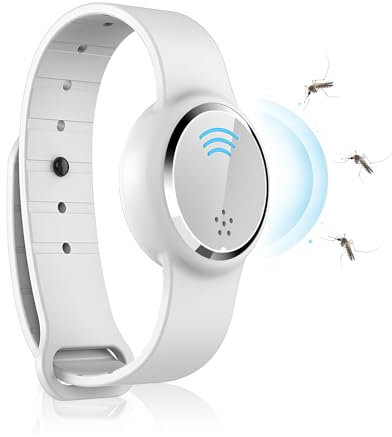 Mückenschutz Armbänder, Ultraschall Anti Mücken Mückenuhr anti Moskito Band Repellent Armbänder Insektenschutz, Wasserdicht USB Wiederaufladbar Ultraschall Mückenschutz Uhr (weiß)