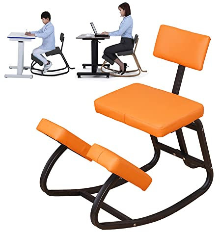 LULUMAIC Ergonomische Kniestühle, Haltungsstuhl, Kniehaltungs-Schreibtischstuhl, Kniestuhl mit Rückenstütze, ergonomischer Schaukel-Kniestuhl für Büro und Zuhause, Haltungskorrektursitz für Erwachsene