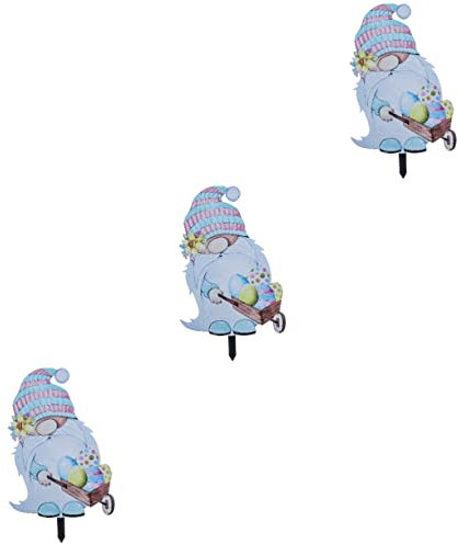 BESPORTBLE 3pcs Easter Gnome Stake Garden Decor Acrylic Ornament for Easter Supplies