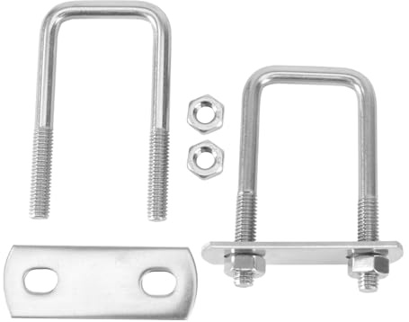 Pernos en U, sujetadores de pernos en U, 2 piezas de acero inoxidable, prácticos pernos en ángulo recto, tornillo con abrazadera cuadrada en forma de U, perno en U(6.2X3.7cm)