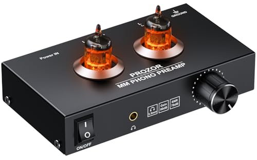 PROZOR Vakuum Röhren Phonovorverstärker Röhrenverstärker JAN GE5654 MM HiFi Kompakter Vintage Audio Vorverstärker für Lautsprecher, Kopfhörer, Verstärker