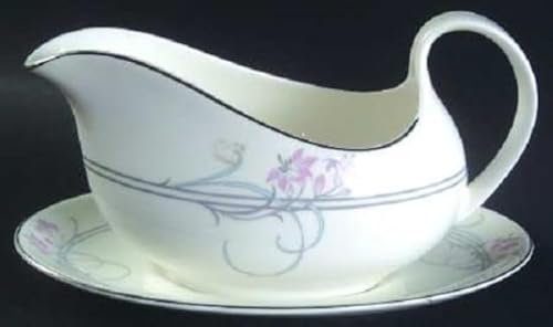 Royal Doulton Allegro Pattern Gravy Boat and Stand - Fine Bone China