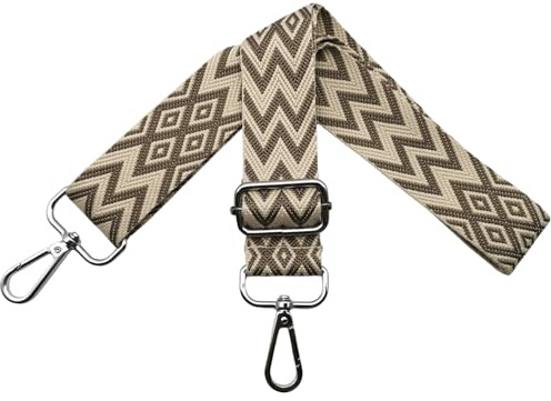 Taschengurte zum Wechseln, Verstellbarer Schultergurt für Taschen, Taschengurt Breit 3.8cm Schulterriemen mit Karabiner Silber, Umhängegurt für Damen Tragegurt Taschen DIY, Beige/Khaki, X35