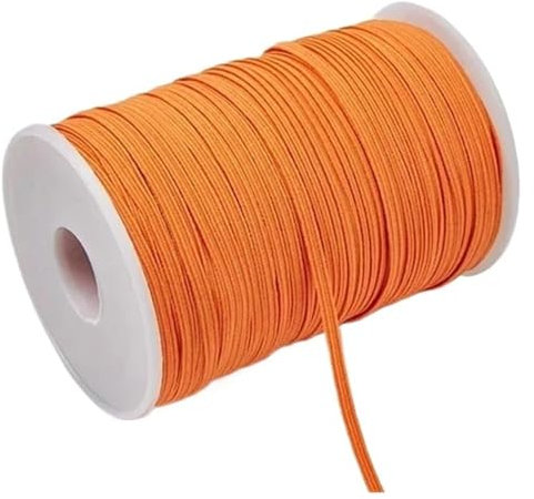 Banda elástica de goma de colores de 3 mm y 6 mm for coser, cinta elástica de licra, adorno for tela, accesorios de bricolaje for prendas de vestir, elástica for coser.(Orange,6mm 100yards)