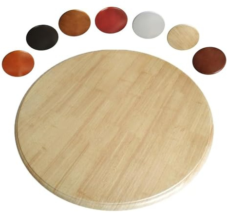 Bandeja giratoria para servir Lazy Susan, plato giratorio redondo de madera para mesa, plato giratorio grande y resistente