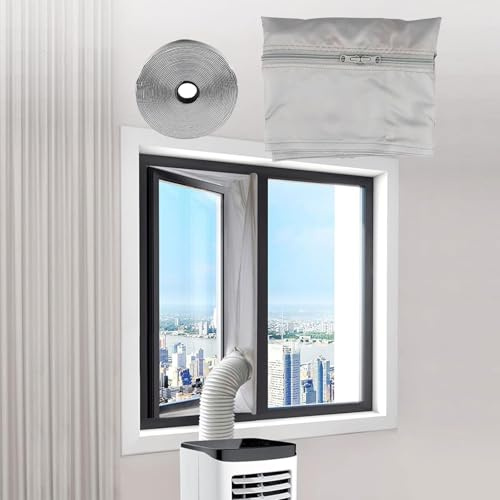 Kit Calfeutrage Climatiseur 400CM – Calfeutrage Fenetre Climatiseur pour Unités Mobiles, Compatible avec Climatiseur Mobile, Sèche-linge, Installation Facile (modèle zippé)