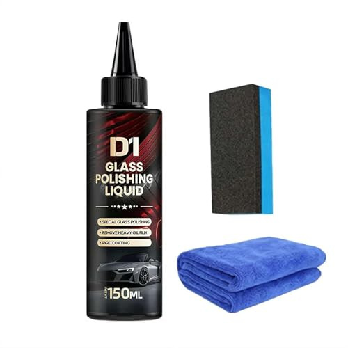 D1 Glass Polishing Liquid, Glasautos Politur Flüssigkeit, Autoglas Polierflüssigkeitsextrakt - Hochglanzfenster -Reinigungsmittel Automotive -Details für sichere Fahrtrei