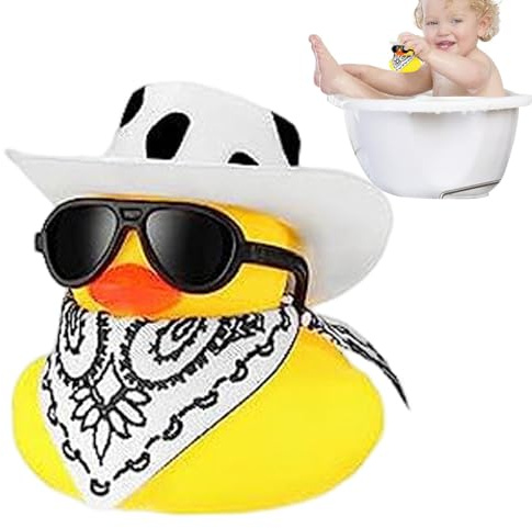 Cowboy-Ente - Cowboy Gummiente | Lustige Gummi Enten | Badeente Lustige Quietscheenten Badespielzeug | Coole Badeenten | Coole Rubber Ducks | Gummienten Badespielzeug-Schwimmente Spielzeug-Ornament