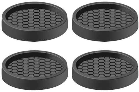 4 Pièces Patins pour Meubles,5cm Patin Antidérapant en Caoutchouc, Protection Pied de Chaise, Patins Antidérapants Coupelles de roulettes pour Meubles pour Lit Armoire Canapé Chaise Table(Noir Rond)