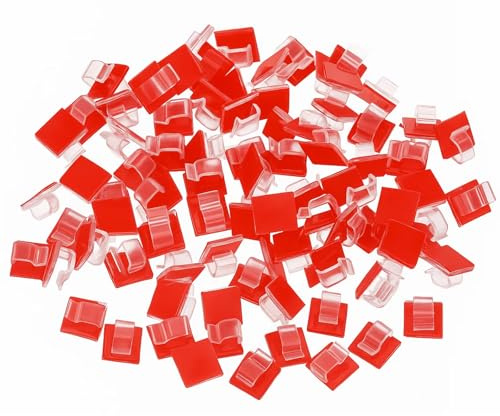 ROBGZMQW 120 Pack Stick on Cable Clips, Clear Flat Self Adhesive Cable Management Clips