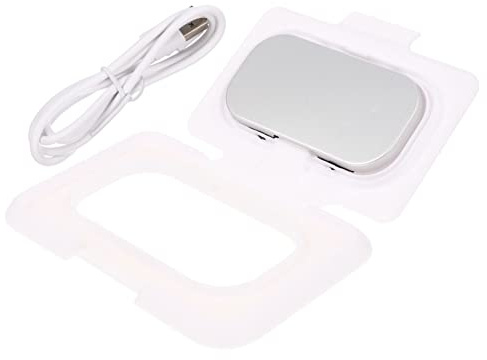 Baby Tissue Warmer USB Wet Wipe Heater Portable White Pp | Temperature Control, Lightweight Design, Travel and Car Use, Baby Products Category