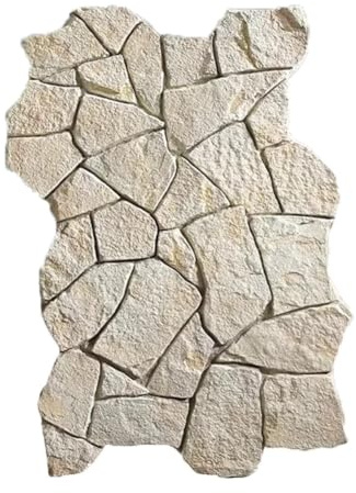 Panneaux muraux 3D imitation pierre Revêtement mural en carreaux effet pierre pour décoration intérieure et extérieure(Beige,2PCS)