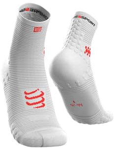 Compressport Laufsocken - Pro Racing Socks V3 Run High - Blasenvorbeugung - Dämpfung und Atmungsaktivität - Running und Triathlon - Für Training und Wettkampf - Leicht.