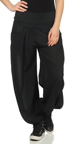 Malito Pantalones de Tela Pantalón Bombacho Ocio Deportes 17633 Mujer Talla Única (Negro)