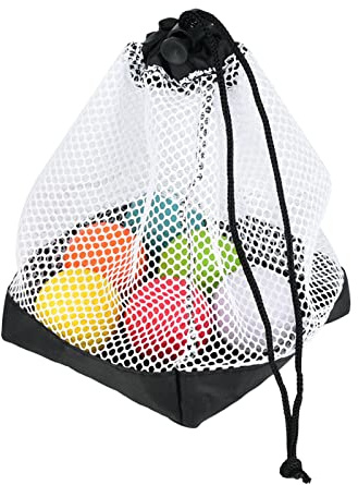 BOLORAMO Nylon Sack Kordelzug Netzbeutel,Golfball-Netztasche Organizer-Netz,Mesh Kordelzugbeutel Design Bälle Tasche Aufbewahrungstasche für Tennisball Outdoor Tools