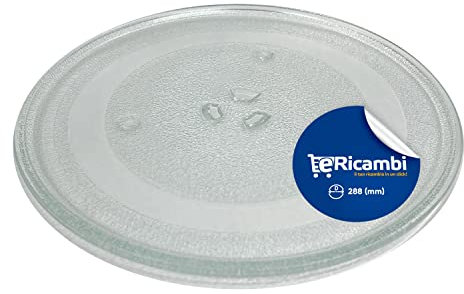 eRicambi, Piatto Vassoio Girevole in Vetro [ULTRA GLASS] Compatibile con Microonde Samsung a altri Marchi con Diametro 288 Millimetri, Qualità Garantita