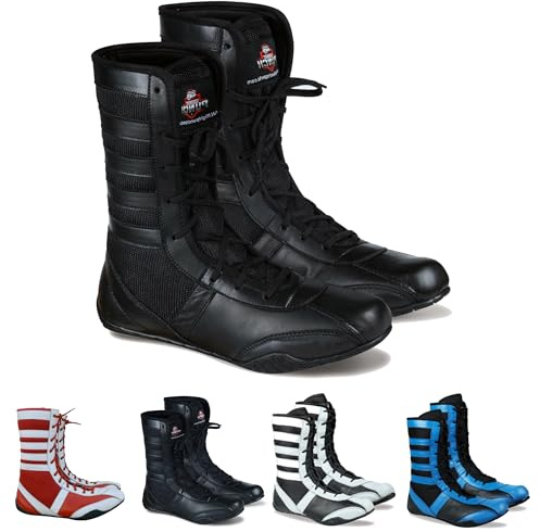 Professional Boxing Shoes Breathable Wrestling Shoes, Training Shoe for Adult & Youth Men Women Non Slip Rubber Sole Lightweight Boots (Black, 8)