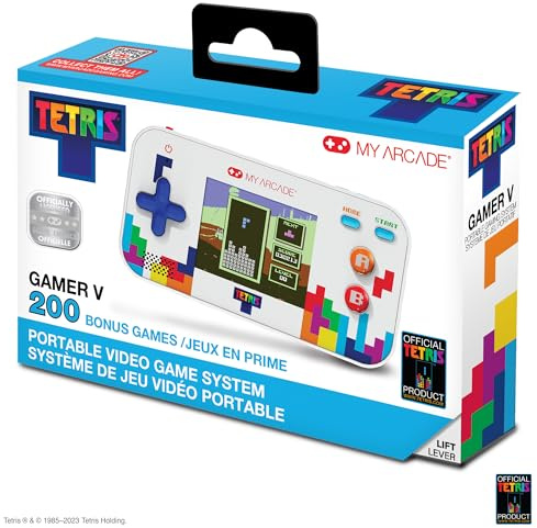 MY ARCADE Tetris-Spiel 201 Rätsel-Games EN 1 Black LCD Game 1 STK Vollgröße Tastensteuerung USB-C Akku
