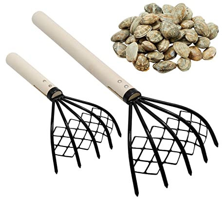 Vkinman 2 pz artiglio rastrello vongole raschietto strumento per la spiaggia vongole artigli rastrello mano rastrello frutti di mare Shell Digger strumento