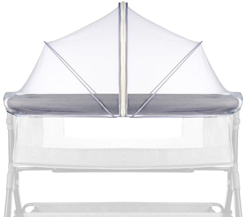 DUSHARKFUN Moskitonetz für Babybett, um Insekten/Käfer/Katzen fernzuhalten, Kleinkinder-Kinderstubenwagen/Nachttisch/Krippenzelt, Sicherheitsnetz mit Zwei-Wege-Reißverschlüssen