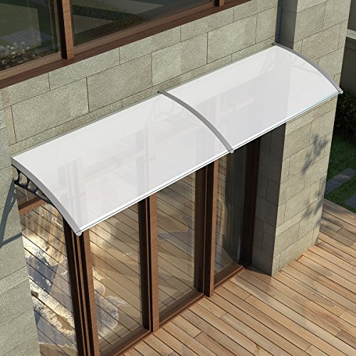 100/120/200/300CM Door Canopy Awning Shelter Roof Front Back Porch Outdoor Shade Patio Rain Cover 200X80X28Cm, Grey
