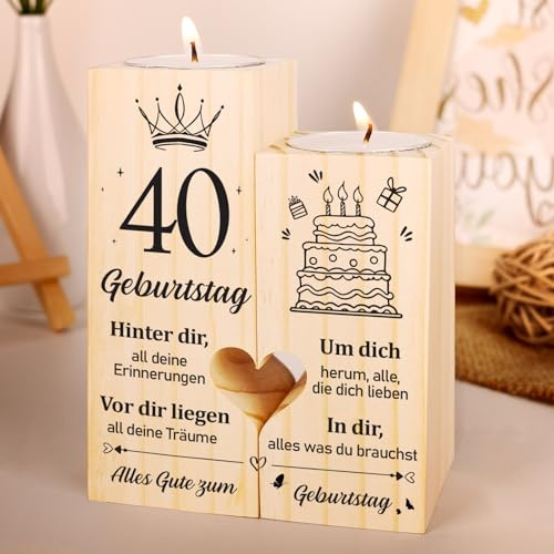 40 Geburtstag Frauen Mann - 40 Geburtstag Kerzenständer | Geschenke zum 40. Geburtstag, 40. Geburtstagsgeschenk für Vater, Mutter, Freunde, Ehemann, Ehefrau, 40. Geschenkideen Deko