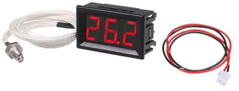 Alnicov Industriethermometer -30 bis 800 °C Thermometer mit Sonde 12 V Temperaturmessgerät