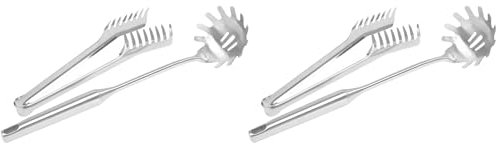 Haopeuk 4 Stück Edelstahl Spaghetti Server Set, Edelstahl Spaghetti Pasta Tong, Pasta Server