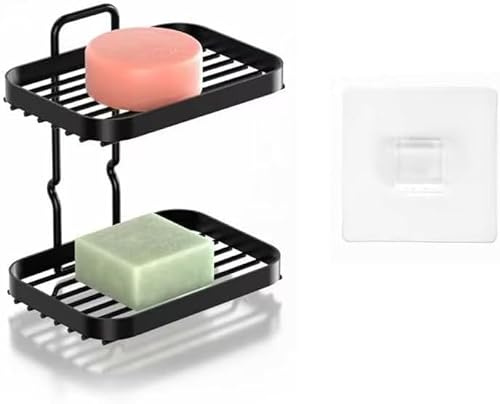 2-stöckiger Shampoo-Barhalter für Dusche, rostfreier Edelstahl, Seifenhalter für Duschwand, selbstentleerende Seife, Dusch-Caddy zur Wandmontage, Shampoo-Bar Caddy