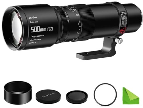 TTArtisan 500mm F6.3 f/6.3 Monture Z, Super téléobjectif Plein Format à focale Manuelle pour Nikon à Monture Z appareils Photo Z5 Z6 Z6II Z7 Z7II Z9 Z8 ZF Z50 ZFC Z30