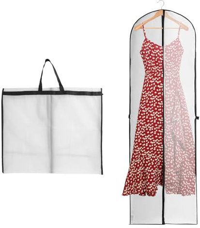 Brautkleid Hülle Kleidersack, 180 cm Atmungsaktiver Lange Kleiderhüllen, Staubdichte Kleidersack Brautkleid mit Reißverschluss für Brautkleider für Brautkleider BrautkleidhüLle Abendkleider, Weiß