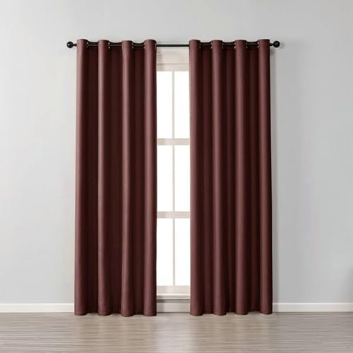 Bishilin Verdunklungsvorhänge mit Ösen, Vorhänge Blickdicht 2 Set Weinrot Modern Einfarbig Gardinen Verdunkelnd Wohnzimmer Jugendzimmer Schlafzimmer 107x147CM